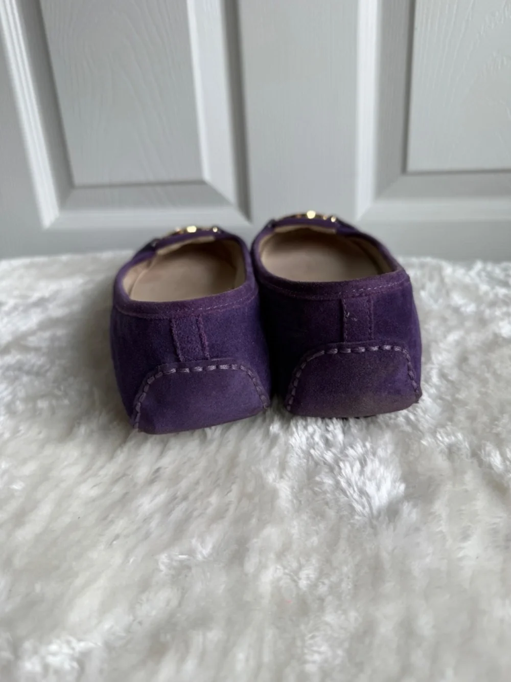 Michael Kors Fulton Moc Purple Suede Flats Moccasins Size 8
